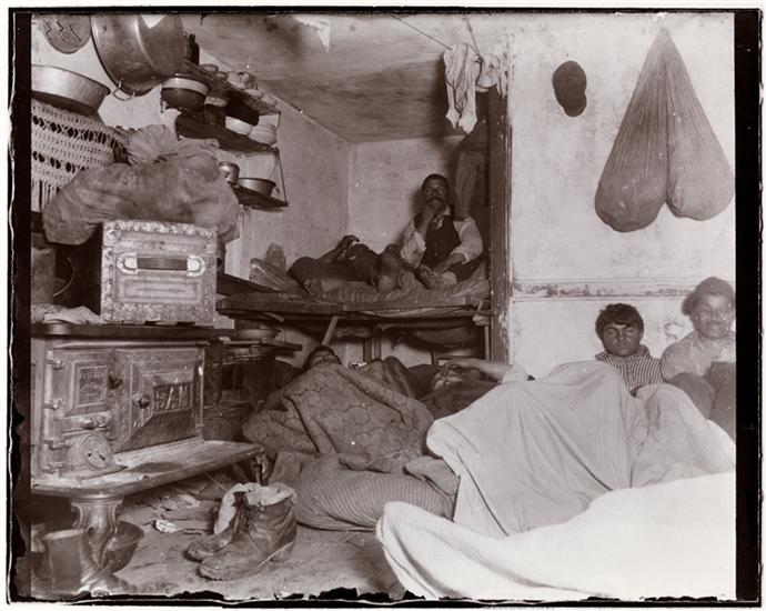 Jacob Riis’s 1889 image of lodgers in a crowded Bayard Street tenement from his book “How the Other Half Live”. Photo courtesy of the Museum of the City of New York 