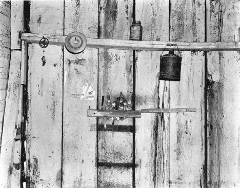Walker Evans’s image “Alabama Farm Interior”, circa 1936. A static image showing the basic amenities from inside a sharecropper’s home. Photo Courtesy of the Museum of Contemporary Art