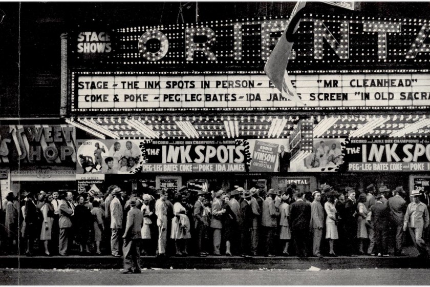 A scene Walker Evans photographed of the Chicago Oriental Theater, circa 1947. Photo courtesy of Binghamton Art History